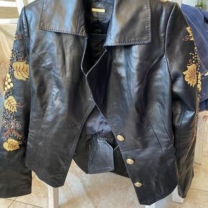 Authentic Punto leather jacket with gold sequins